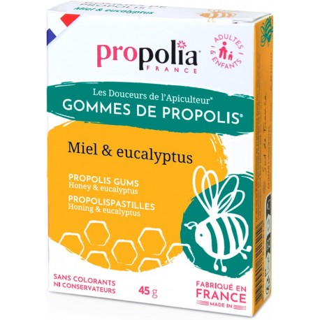Gommes de Propolis Miel et Eucalyptus Propolia